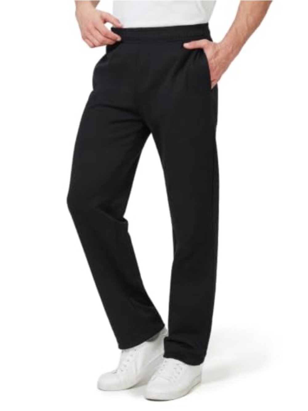 Tall Men's Straight Leg Sweatpants Cotton Blend Drawstring Waist Pockets